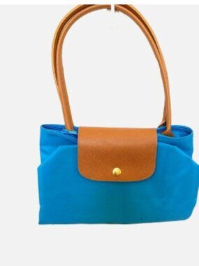 NWOT LANE BRYANT Blue Nylon Shoulder Tote Longchamp Style Handbag